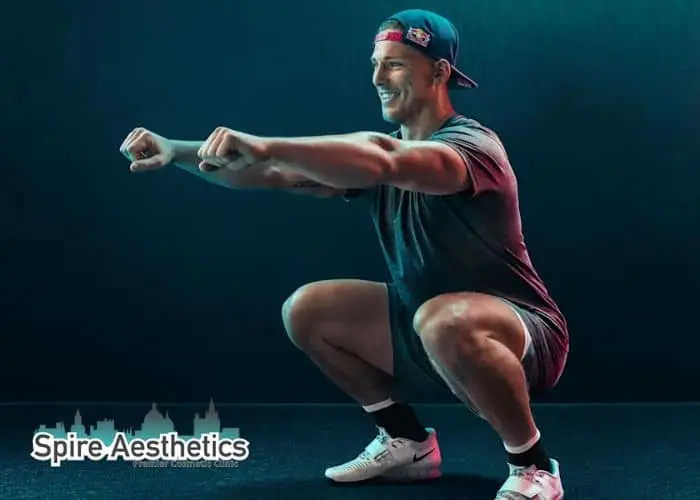 Image of man build leg muscle Macclesfield through exercise