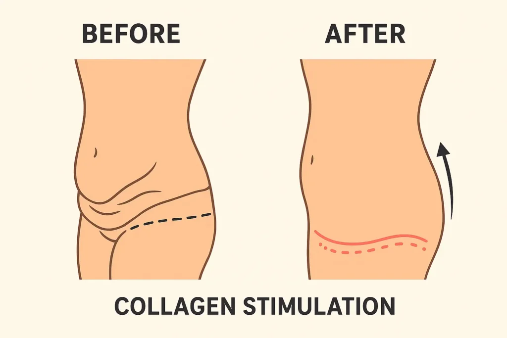 Before and after results for sagging skin after weight loss injections Macclesfield