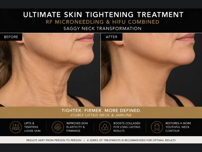 before and after Ultimate skin tightening treatment Macclesfield